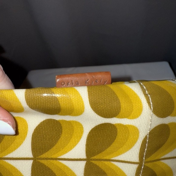 ORLA KIELY ETC Shadow Stem Print Laminate Canvas Large Tote Handbag Purse - Picture 11 of 12